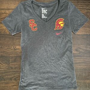 Nike Gray USC Trojans V-Neck Tee